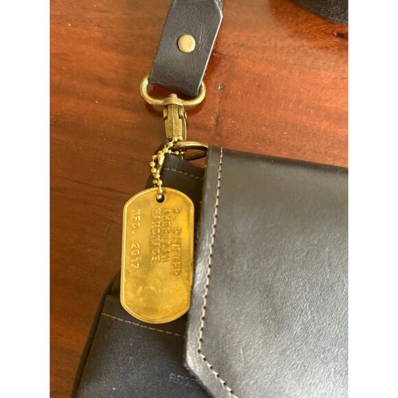 R. Riveter Black Canvas Leather Handbag Crossbody Purse handbag 11 in - Picture 3 of 12